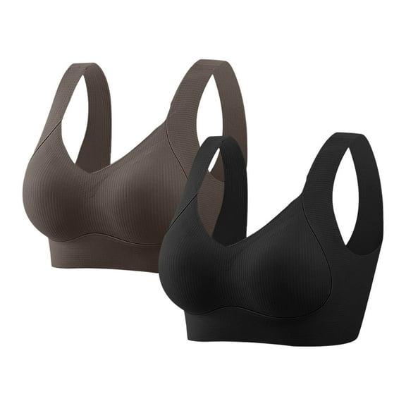 jobturf 3 Pack Womens Plus Size Bra Wireless Jelly Supportive Seamless Bras Full Coverage Push Up Comfortable No Underwire Tshirt Bras