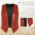 thumbnail image 4 of renvena Men Shiny Sequins Waistcoat Sparkly Jazz Hip Hop Disco Dance Top Vest Stage Performance Costume, 4 of 7