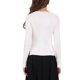 thumbnail image 3 of Suéter de mujer Inspire Chic de punto acanalado, cuello barco, de manga larga, con dobladillo dividido, casual, 2XL, blanco, 3 of 5
