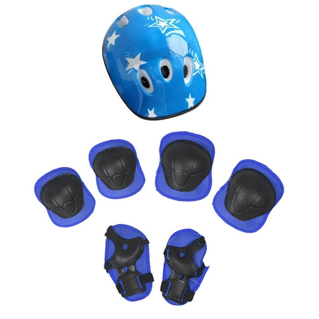 6 / 7Piezas Casco Rodilleras Equipo de Protección Patín Ciclismo Bicicleta Seguridad Piezas Macarena niños patinaje de seguridad de protección