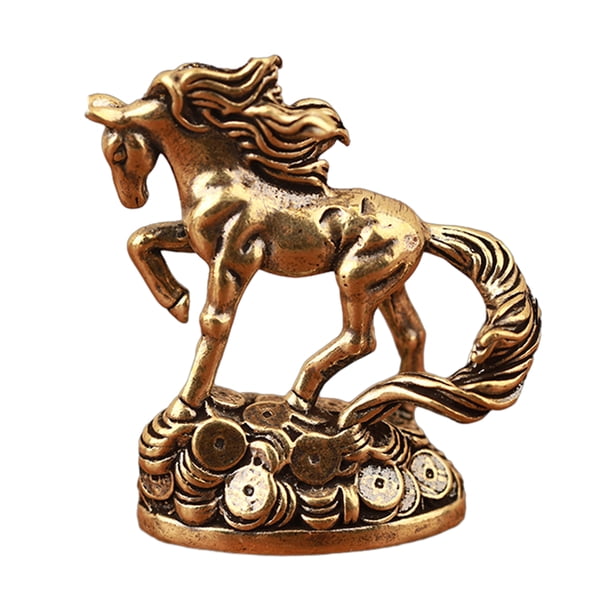 Estatua de caballo Feng Shui 2026, adorno de mesa de latón, recuerdo de bendición de Año Nuevo chino, escultura de animal del zodíaco para la decoración del hogar del Festival de Primavera.