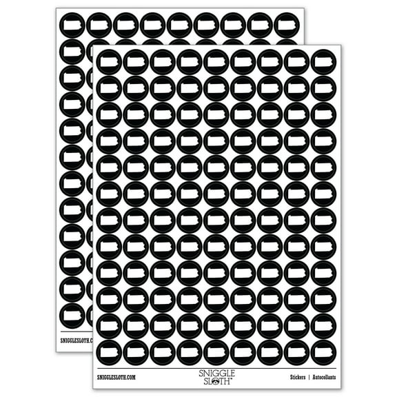 Pennsylvania State Silhouette 200 Round Stickers - Black - Gloss Finish - 0.50" Size