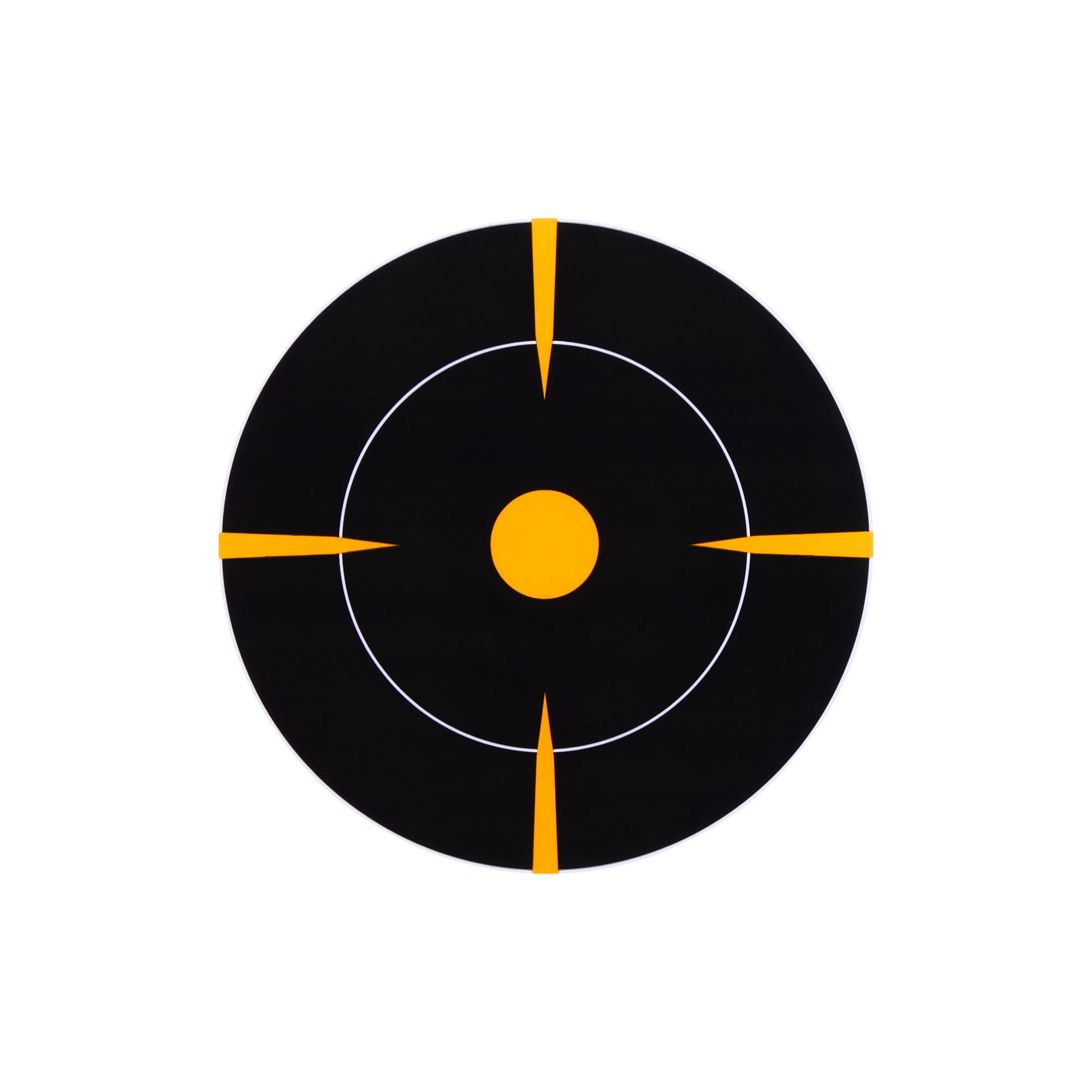 Ez Aim Adhesive Splash Reactive Paper Shooting Targets, Bullseye, 6 In Square, 12-Pack, Black & Orange