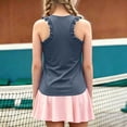 thumbnail image 2 of KHONTS Girls Summer Workout Tank Tops Ruffle Sleeveless Racerback Crewneck Casual Loose Activewear Grey 150, 2 of 7