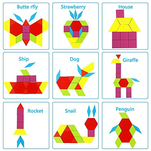educational wooden pattern blocks