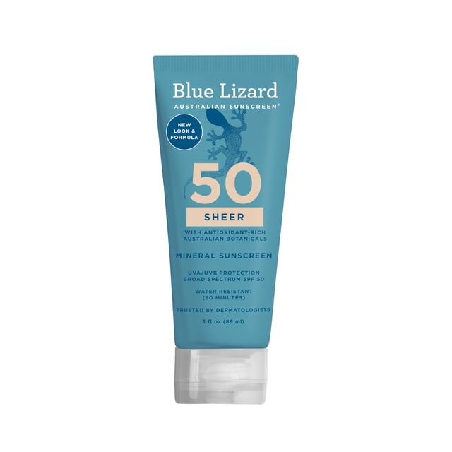 Loción de protección solar Blue Lizard Sheer Mineral SPF 50 90 ml