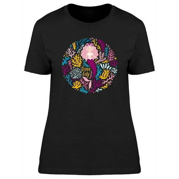 Cute Mermaid Ocean Baby Graphic T-Shirt Women -Image by Shutterstock, Female Small