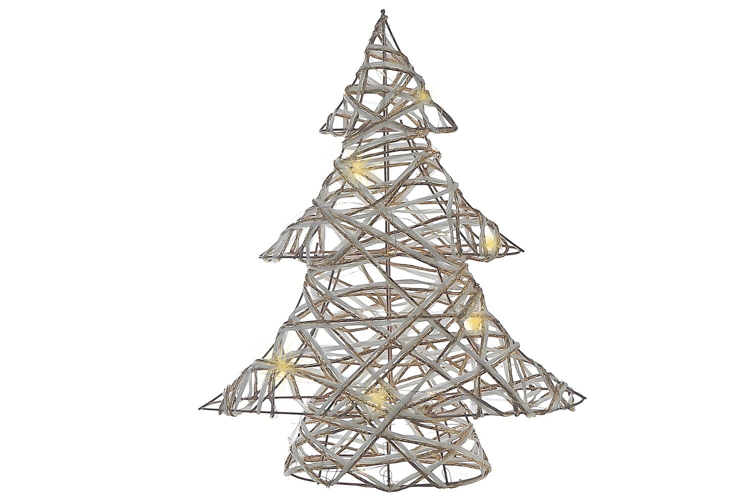 Led White and Gold Paper Christmas Tree Small 15.75"