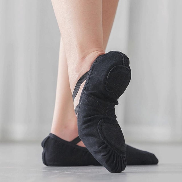 Zapatillas de ballet profesionales para niñas, zapatillas de ballet para pequeños, zapatillas de ballet de lona Black_34 Hugo ballet pointe zapato de las mujeres niña