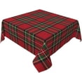thumbnail image 2 of Checkered Christmas Tablecloth Square 60x60 Inch,Red Green Retro Plaid Table Cloth,Stain Resistance Polyester Winter Xmas Holiday Table Covers for Kitchen Dining,Small Tablecloth for Parties Picnic, 2 of 6