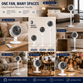 thumbnail image 6 of USB Charging Quiet Floor Fan, White Oscillating Standing Cooling Fan, Low Noise Adjustable Air Circulator, Portable Rechargeable Fan for Bedroom, Study, Office And Indoor Summer Ventilation, 6 of 19