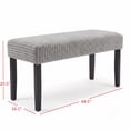thumbnail image 6 of Home Design Guymon Modern Rectangular Upholstered Dining Bench with Corduroy Fabric and Wood Legs, Light Gray, 6 of 8
