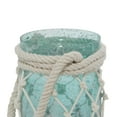 thumbnail image 5 of DecMode Blue Glass Decorative Candle Lantern with Rope Handle, 5 of 8