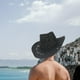 thumbnail image 5 of Sombrero de vaquero de paja Zulema Unisex con ala enrollable Negro, 5 of 8