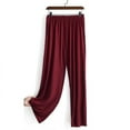 thumbnail image 4 of SWSMCLT Women's Plus Size Pajama Pant Stretch Lounge Comfy Soft Wide Leg Casual Lightweight Loose Fit Elastic Waist Ankle-Length Cotton Pj Bottoms Palazzo Red XX-Large, 4 of 4