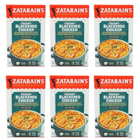 Zatarain's One Pot Creamy Blackened Chicken Rice Mix, 8 oz (6 Pack)