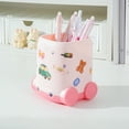 thumbnail image 6 of RBCKVXZ Cute Car Brush Pot, Pen Holder for Desk, Plastic Pencil Cup, Pen Organizer for Office Decor, Large Capacity Colored Pencil Holder, Home Desktop Accessories (Pink), 6 of 6