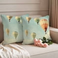 thumbnail image 2 of Hot Air Balloon Flying Outdoor Waterproof Pillow Covers, Vintage Modern Balloon Decorative Square Throw Pillowcase Sofa Cushion Sham for Patio/Couch/Chair, 24"x24" 2 Pack, 2 of 8
