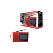 Supersonic Portable AM/FM Radio, Red, SC-1080BT-Red