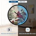 thumbnail image 5 of Voice Activated Clock with Glow Light 12 Inch Large Silent Wall Clock Battery Operated for Home Decor Bird and Snow-covered Trees, 5 of 8