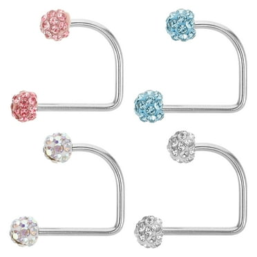 CYLINDSOME 4pcs Lip Rings Metal Nose Ring Lip Piercing Ring Piercing Nose Ring Women Piercing Jewelry