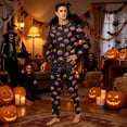 thumbnail image 2 of Halloween Family Matching Pajamas Sets, Halloween Family Moon Printed Loungewear, Spooky Season Holiday PJS Sleepwear, Seasonal Pajamas Casual Wear, Home Relaxation Wear Indoor Leisure, 2 of 4