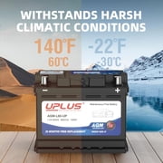 UPLUS Group Size 47 AGM Car Battery,H5 L2 12V 60Ah 660CCA 100RC Maintenance Free Start and Stop Automotive Replacement Battery,9.53 x 6.89 x 7.48 in