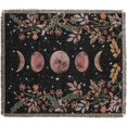 thumbnail image 1 of Manta bohemia reversible de algodón, estilo hippie, para decoración de habitación, de doble cara (Eclipse lunar negro, 127 x 152 cm), 1 of 5