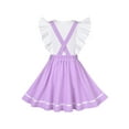 thumbnail image 2 of Girls Strap Skirt Set Purple White Dot Bunny Applique Ruffle Sleeve 4-5 Years, 2 of 7