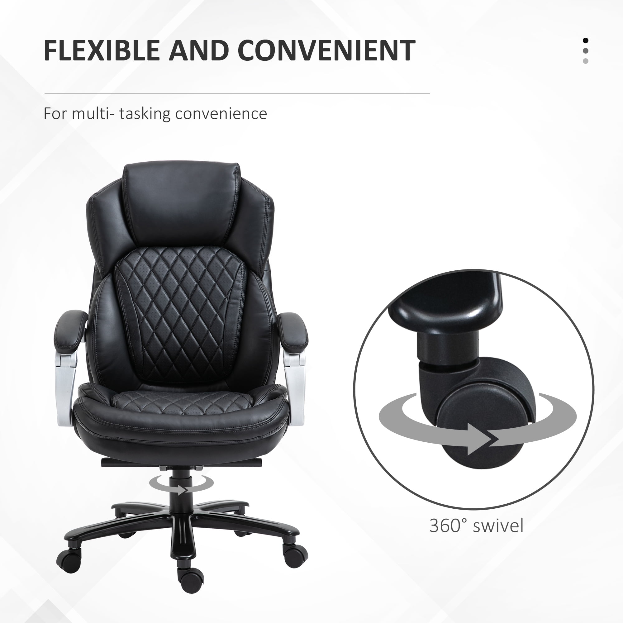 Vinsetto High Back Big and Tall Executive Office Chair 484lbs with Wide  Seat Computer Desk Chair with Linen Fabric Swivel Wheels Light Gray