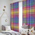 thumbnail image 5 of Blackout Kids Curtains,Multi Color Plaid Checkered Pattern Childrens Insulated Curtains Set Of 2,Bedroom Essentials,Toddler Room Decor 52"x84", 5 of 5