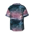 thumbnail image 2 of Disketp Men's Hawaiian Boat Lighthouse Storm Waves Print Shirts Button Down Holiday Beach Shirts-Small, 2 of 7
