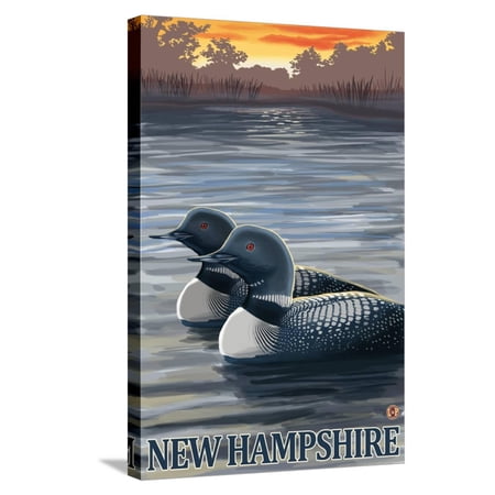 Art.com New Hampshire - Common Loon Stretched Canvas Print Wall Art by Lantern Press 16 x 24