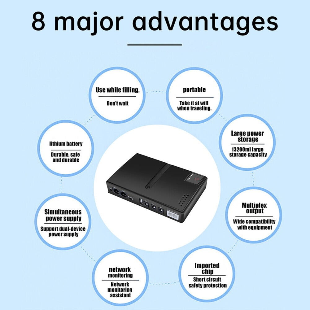 Dc1018L 18W Mini Portable Ups Backup Power Adapters 5V 9V 12V Uninterruptible Power Supply Battery Backup For Wifi Router Camera