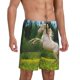 thumbnail image 2 of Fotbe Horse Rearing Up In The Field Pantalones Cortos de Pijama para Hombre, Ropa de Dormir, Pantalones de Pijama Cortos para Hombre-Small, 2 of 6