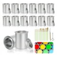 thumbnail image 1 of Paquete De 12 Latas De Pintura VacíAs Con Tapas, Latas De Pintura VacíAs Sin Revestimiento Con Capacidad 1/2 , Contenedores Almacenamiento De Pintura, Para Pintar Manualidades, 1 of 5
