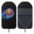 thumbnail image 6 of POLERO 1 Pack Car Seat Towel Cover Easy Install, Compatible with Van Truck Seat, Terry Cloth Car Seat Cover with Blue Flame Basketball, 6 of 7