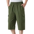 thumbnail image 2 of KeShDi Cargo Shorts Running Shorts for Men Underwear Men Workwear Multi Pocket Shorts for Outdoor Sports Five Inch Loose Straight Leg Casual Versatile Shorts Army Green 4X, 2 of 5