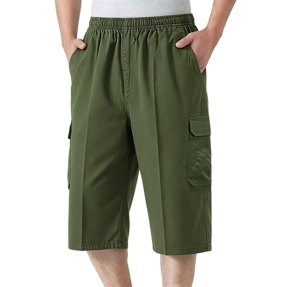 KeShDi Cargo Shorts Running Shorts for Men Underwear Men Workwear Multi Pocket Shorts for Outdoor Sports Five Inch Loose Straight Leg Casual Versatile Shorts Army Green 5X