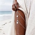 thumbnail image 2 of EOEMY Retro Jewelry New Women Coins Body Boho Beach Multi-Layer Tassel Thigh Leg Chain, 2 of 6