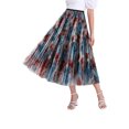 thumbnail image 1 of TRKIYQC Falda Midi de Tul para Mujer, Falda Plisada Reversible con Estampado Tie-dye de Cintura Alta Elástica TRKIYQC moda, 1 of 8