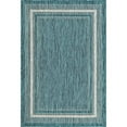 thumbnail image 1 of Unique Loom Collection Extérieure Tapis de Zone Ton sur Ton Décontracté Transitionnel, 4 x 6 Pieds, Turquoise/beige, 1 of 2