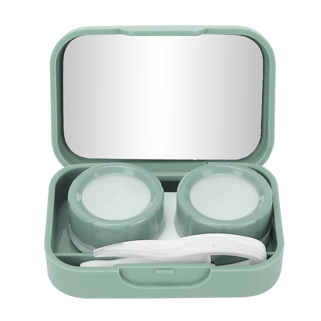 Estuche para lentes de contacto portátil, estuche para lentes de contacto, estuche para guardar lentes de contacto, color verde