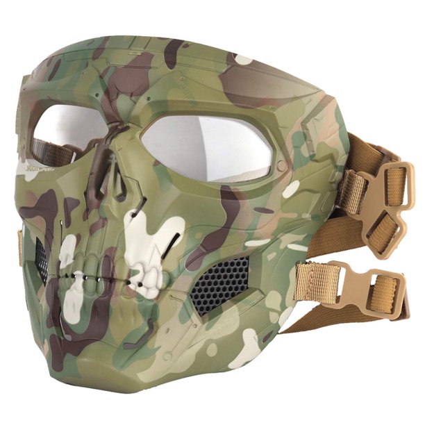Máscara protectora táctica ajustable de calavera completa para paintball, cosplay, fiesta, hockey