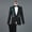 Black, variant on Men Sequin Embroidery Suit Men Wedding Groom Tuxedo Suits Pants Mens One Button Peak Lapel Stage Costume