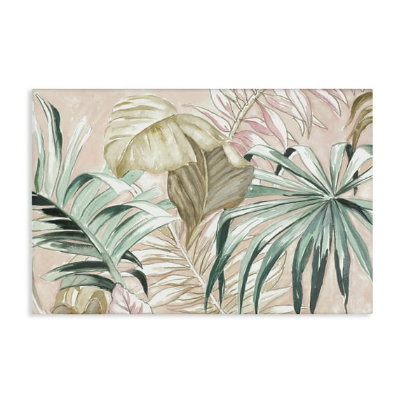 Stupell Industries Soft Tropical Leaves Botanical & Floral Painting Gallery Wrapped Canvas Art Print Wall Art, 24 x 16