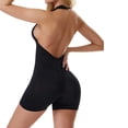 thumbnail image 5 of QQZ Halter Open Back Shapewear Bodysuit For Women, Ribbed Tummy Control Butt Lifter Mid Thigh Shaper For Backless Outfits Daily Wear, 5 of 8