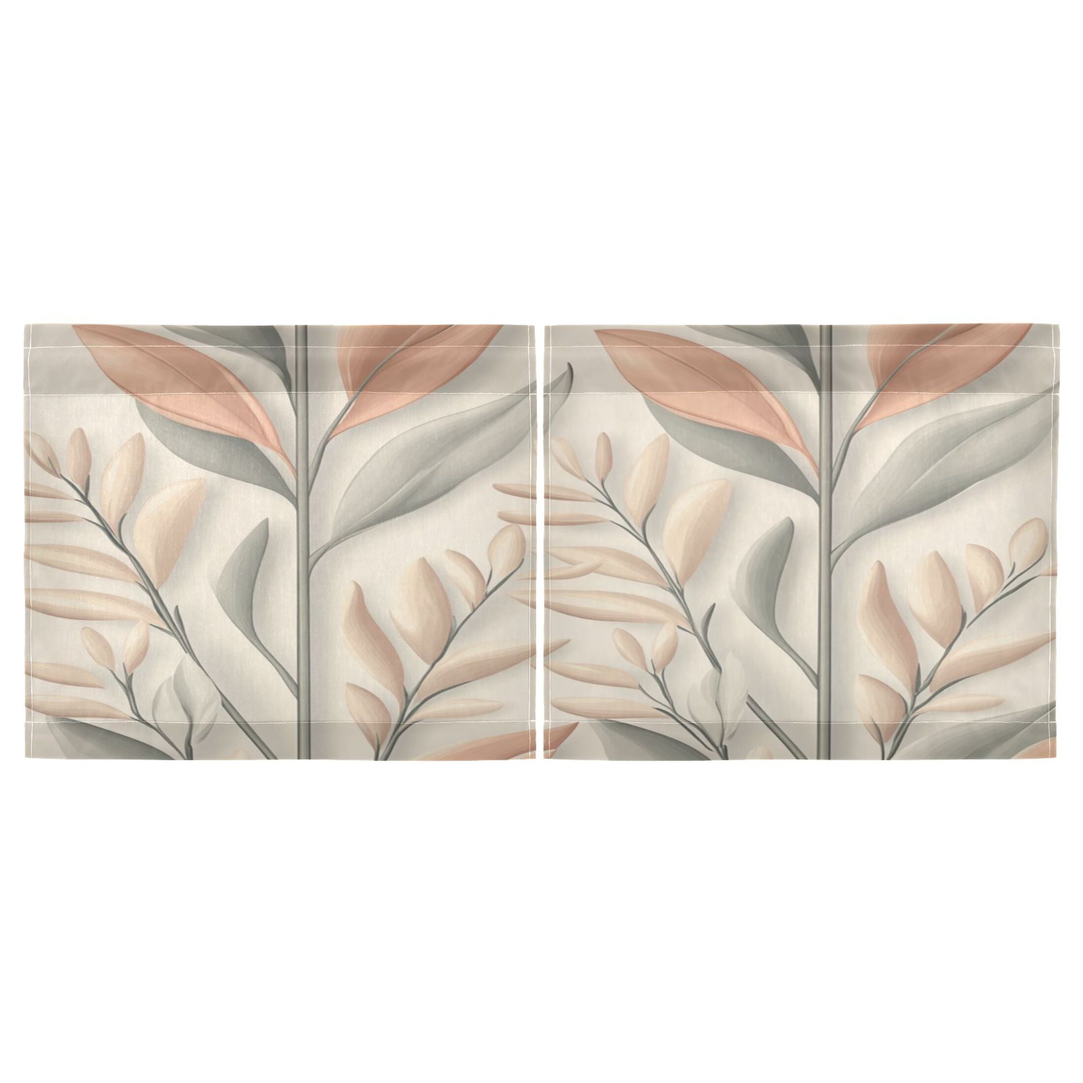 Sketched Grass 27"x36" Linen Look Cafe Curtain Set with Privacy and UV Protection