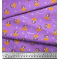 thumbnail image 2 of Soimoi Purple Poly Georgette Fabric Cheese Slice & Rats Kids Printed Craft Fabric by the Yard 52 Inch Wide, 2 of 3