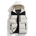 thumbnail image 3 of Detachable Hood Vest Pocket Outdoor Jacket Warm Winter Coats Windproof Lightweight Insulated Bodywarmer, 3 of 5